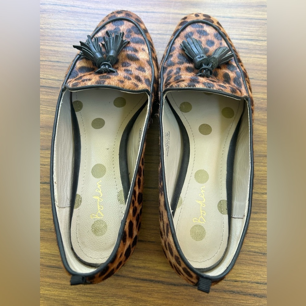 Boden Calf Hair Leopard Tassel Loafer Size 5.5 Animal‎ Print Ines Flats - Picture 2 of 10